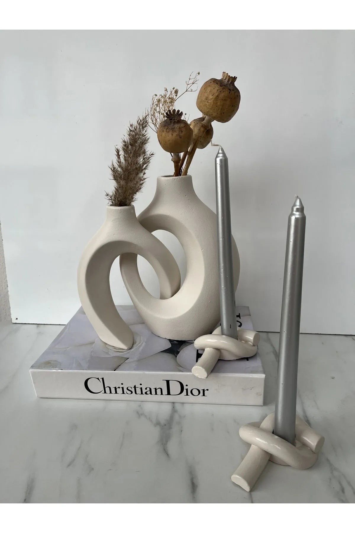 Dear Ivy Vase & Knot Candle Holders Set Atelier Casa