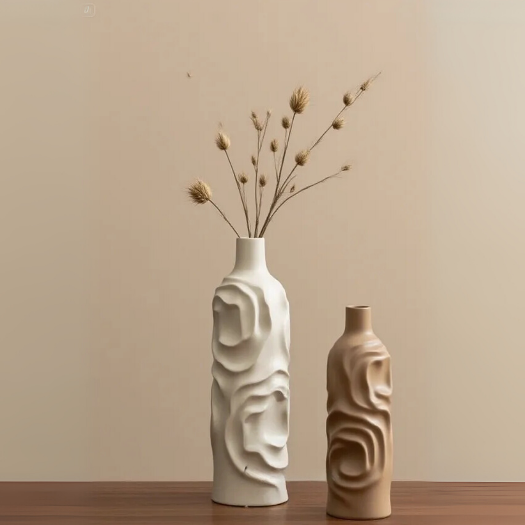 2-Piece Ceramic Set Arin Vase Bohemian Scandinavian Japanese Style