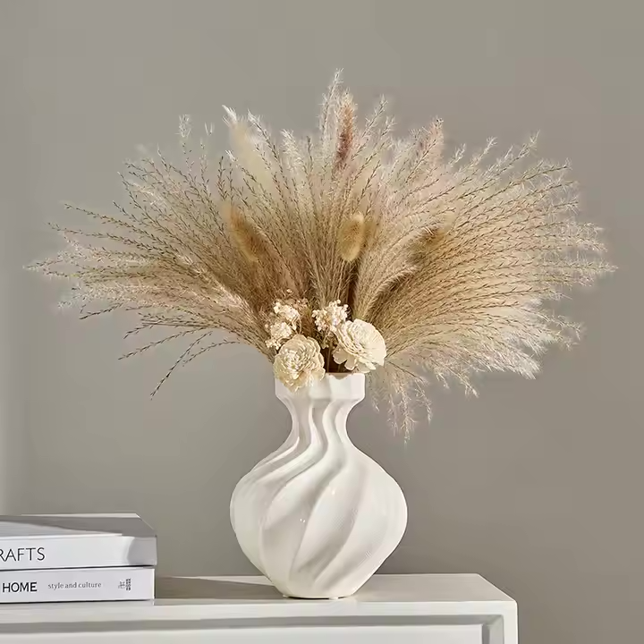 White Ceramic Art Vase Modern Minimalist Style