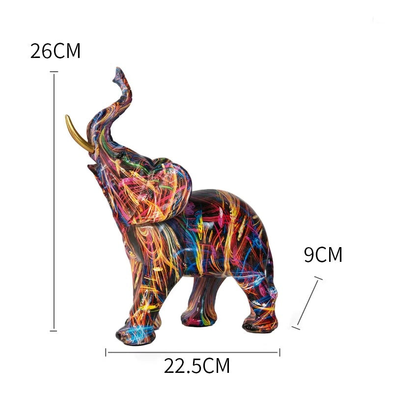 Miniature Graffiti-Inspired Elephant Sculptures – Set of 2
