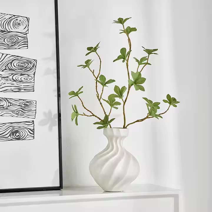 White Ceramic Art Vase Modern Minimalist Style