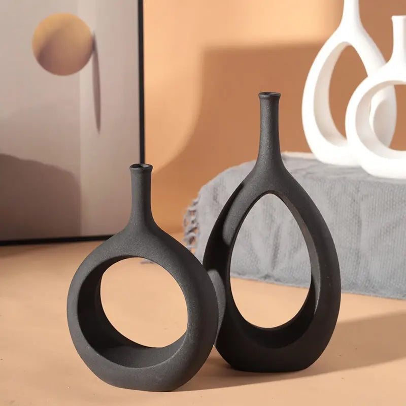 Black Archway Vase Set