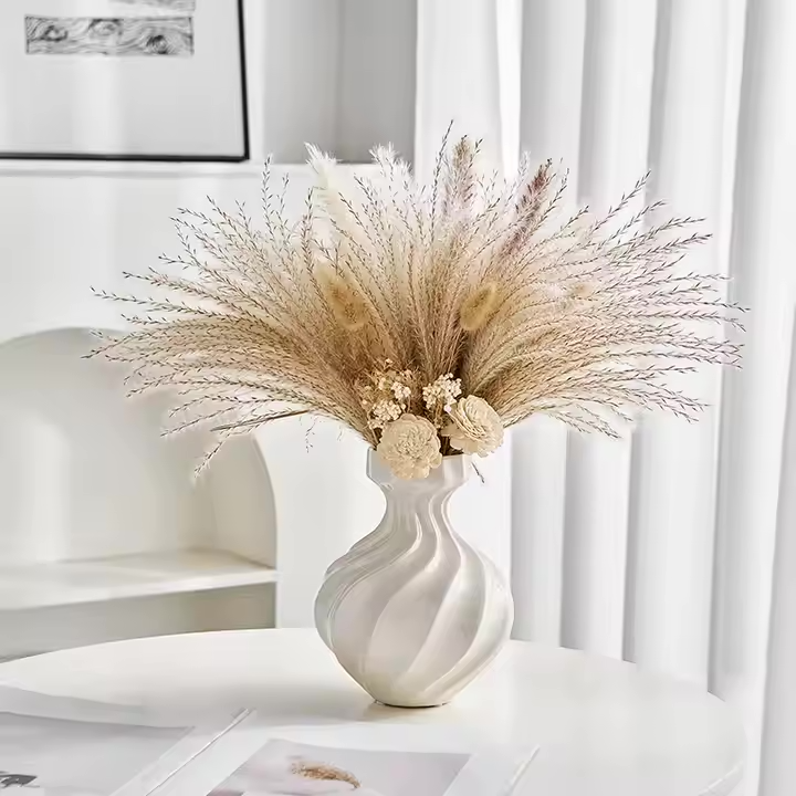 White Ceramic Art Vase Modern Minimalist Style