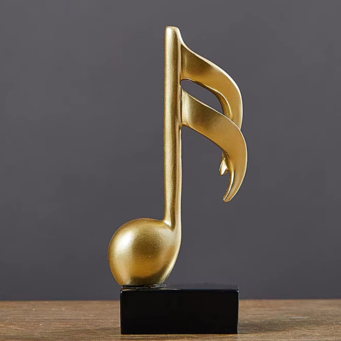 Art Statuette Golden Musical Note (Family of 3)
