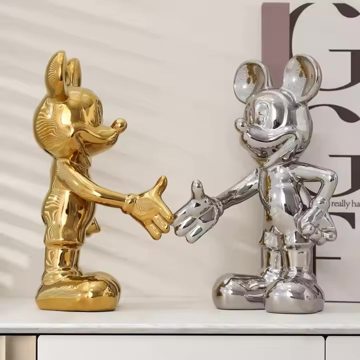 Modern Handshake Mouse Sculpture