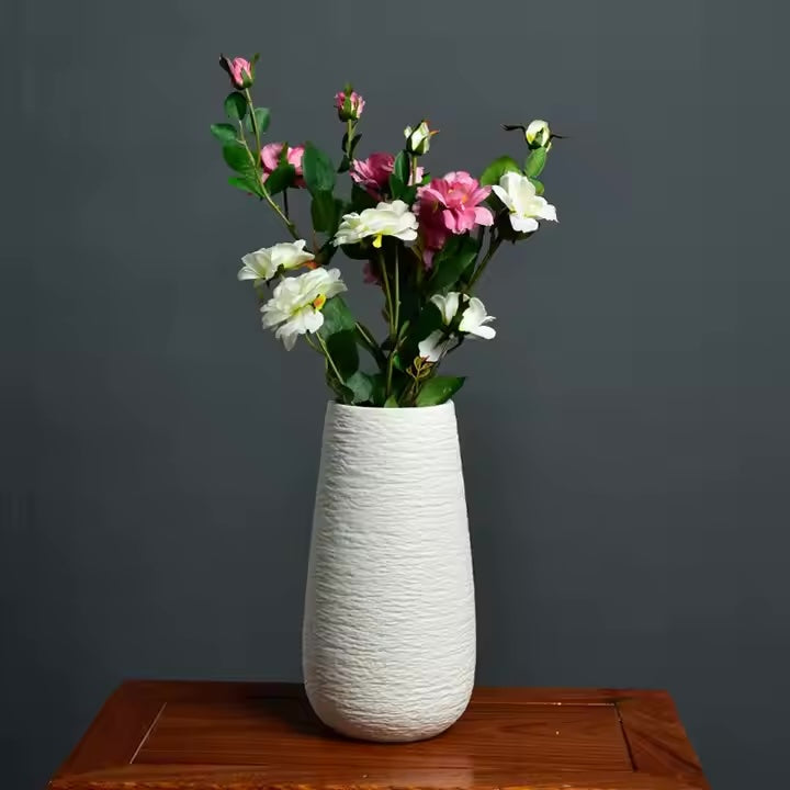 Textured Tapered Ceramic Vase
