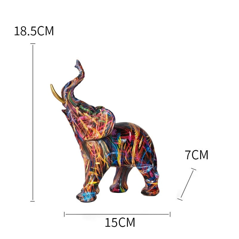 Miniature Graffiti-Inspired Elephant Sculptures – Set of 2