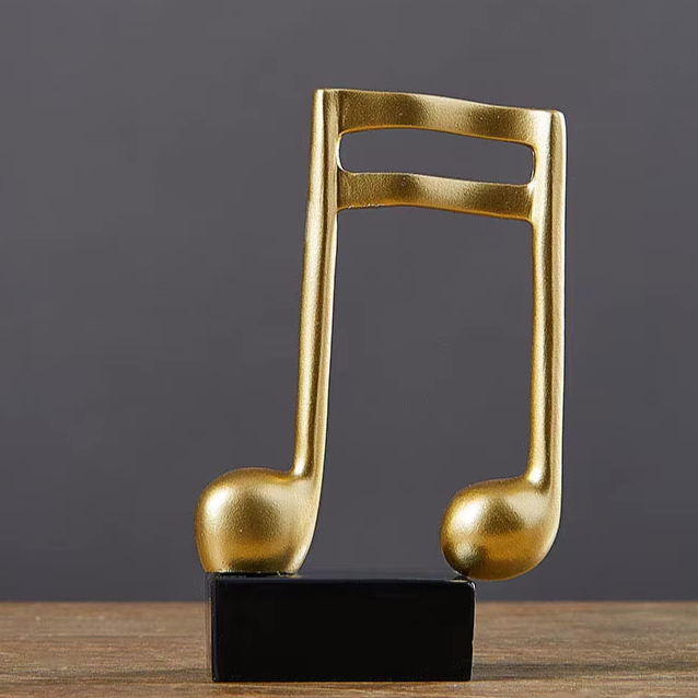 Art Statuette Golden Musical Note (Family of 3)