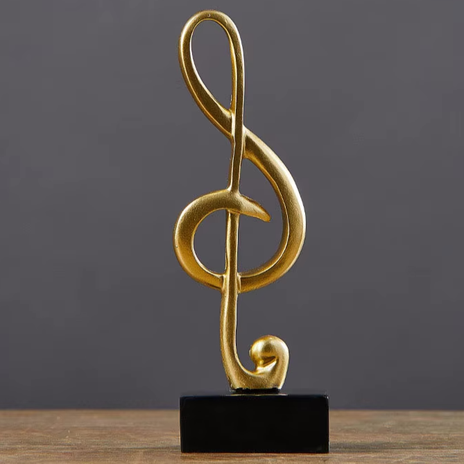 Art Statuette Golden Musical Note (Family of 3)