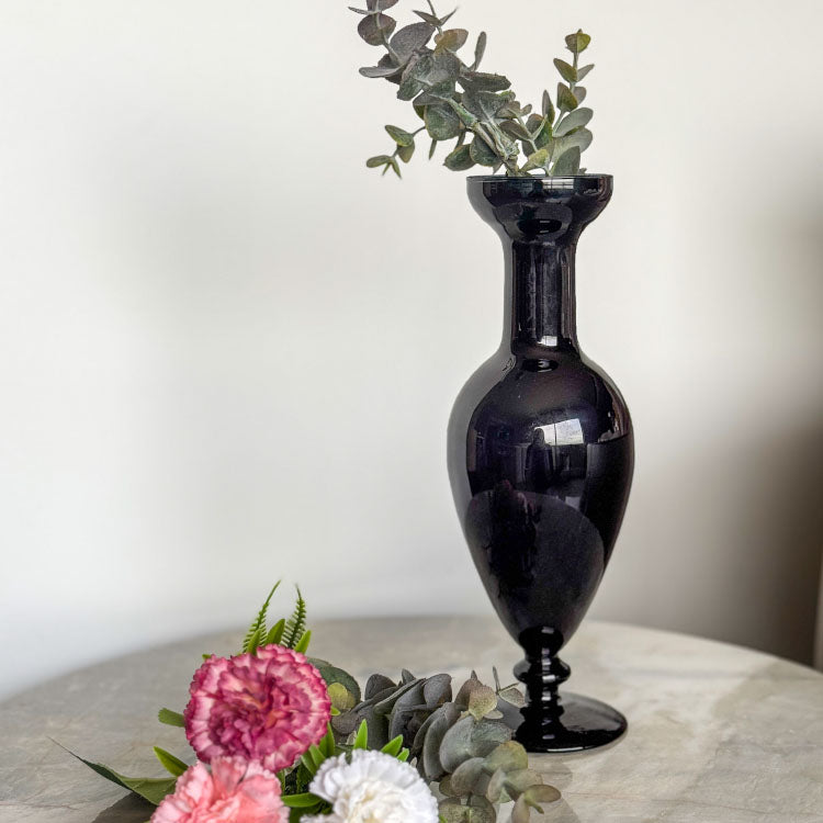 Black Sculptural Glass Vase