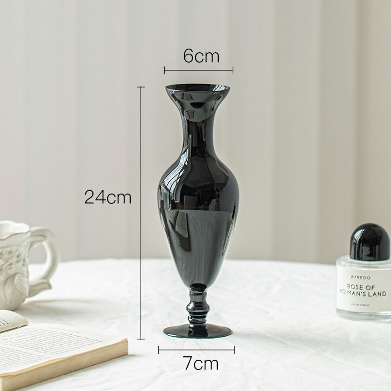 Black Sculptural Glass Vase