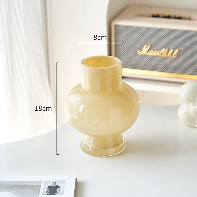 Geometry shaped handmade glass vase