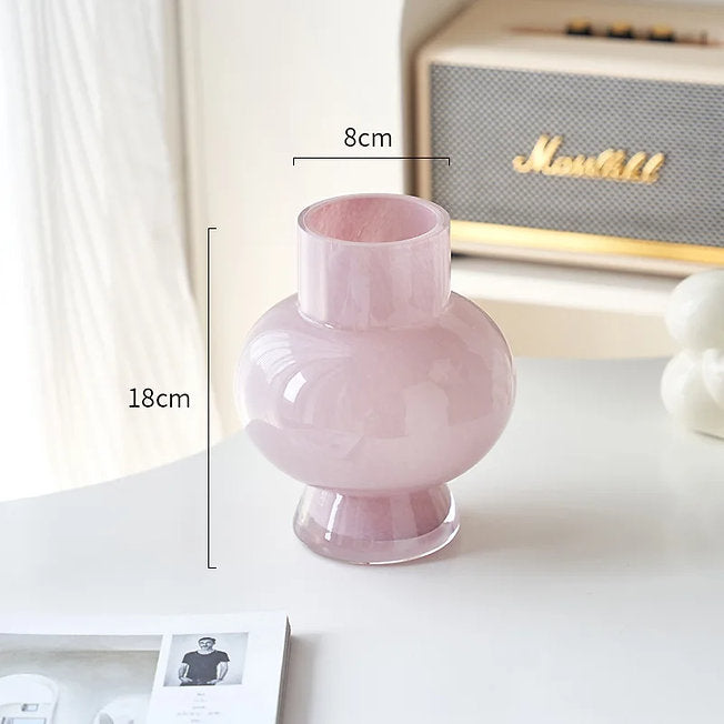 Geometry shaped handmade glass vase