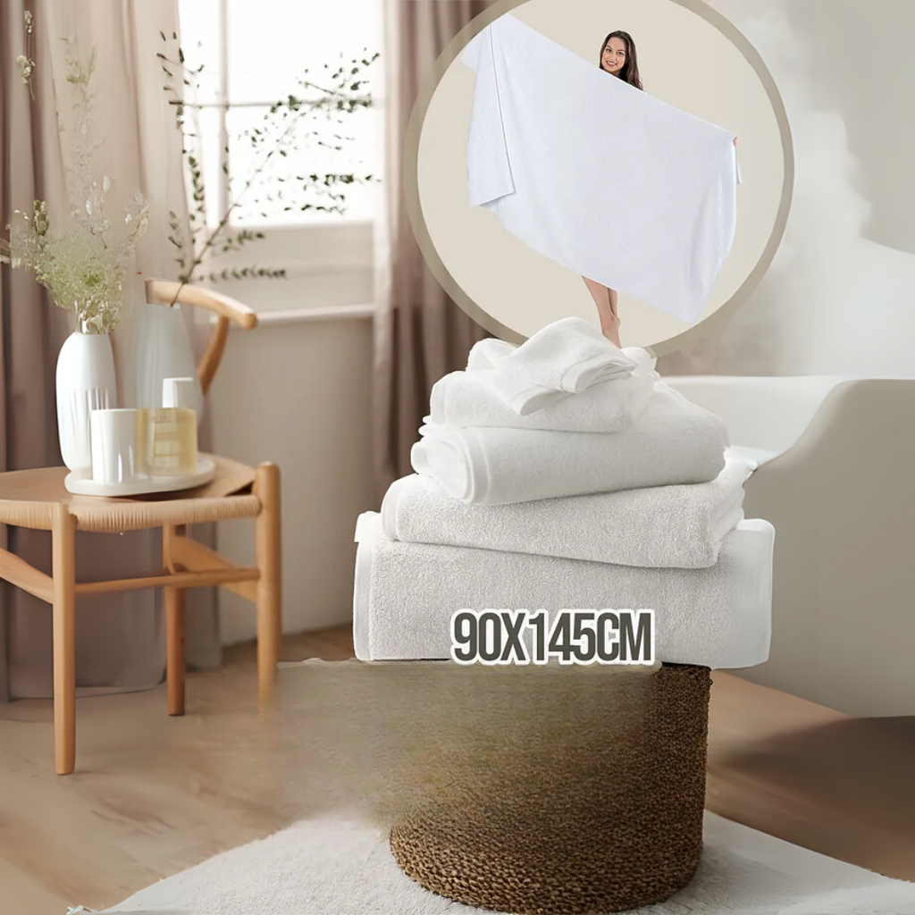 100% Cotton Towel Bath Towel 90x145 Cm - White