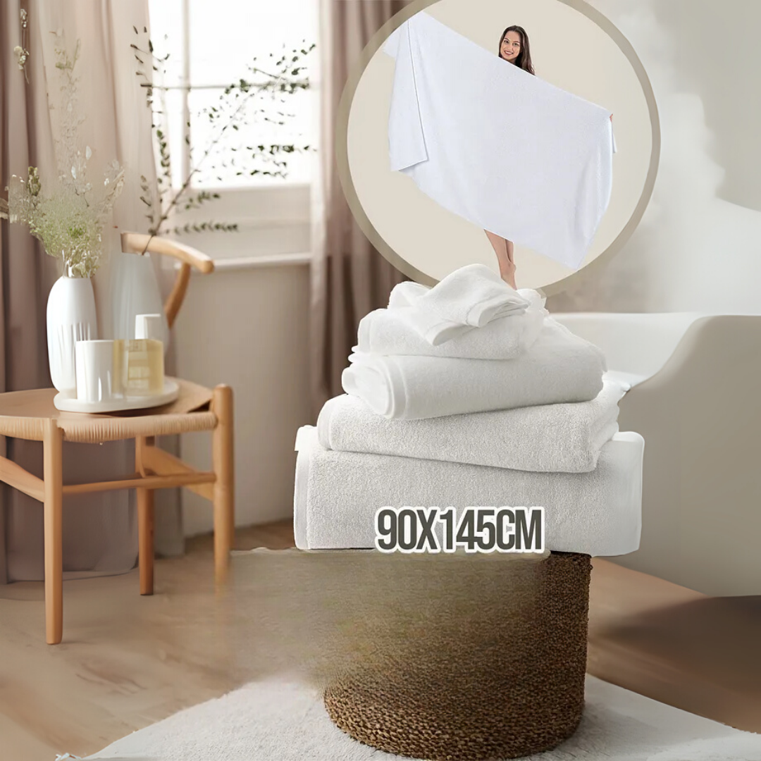 100% Cotton Towel Bath Towel 90x145 Cm - White