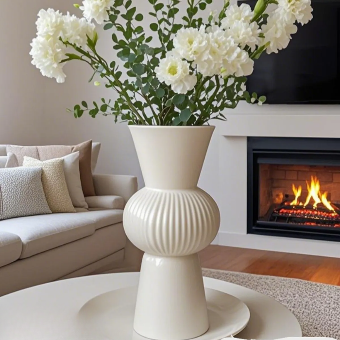 Cream Tall Bohemian Vase- 26cm Atelier Casa