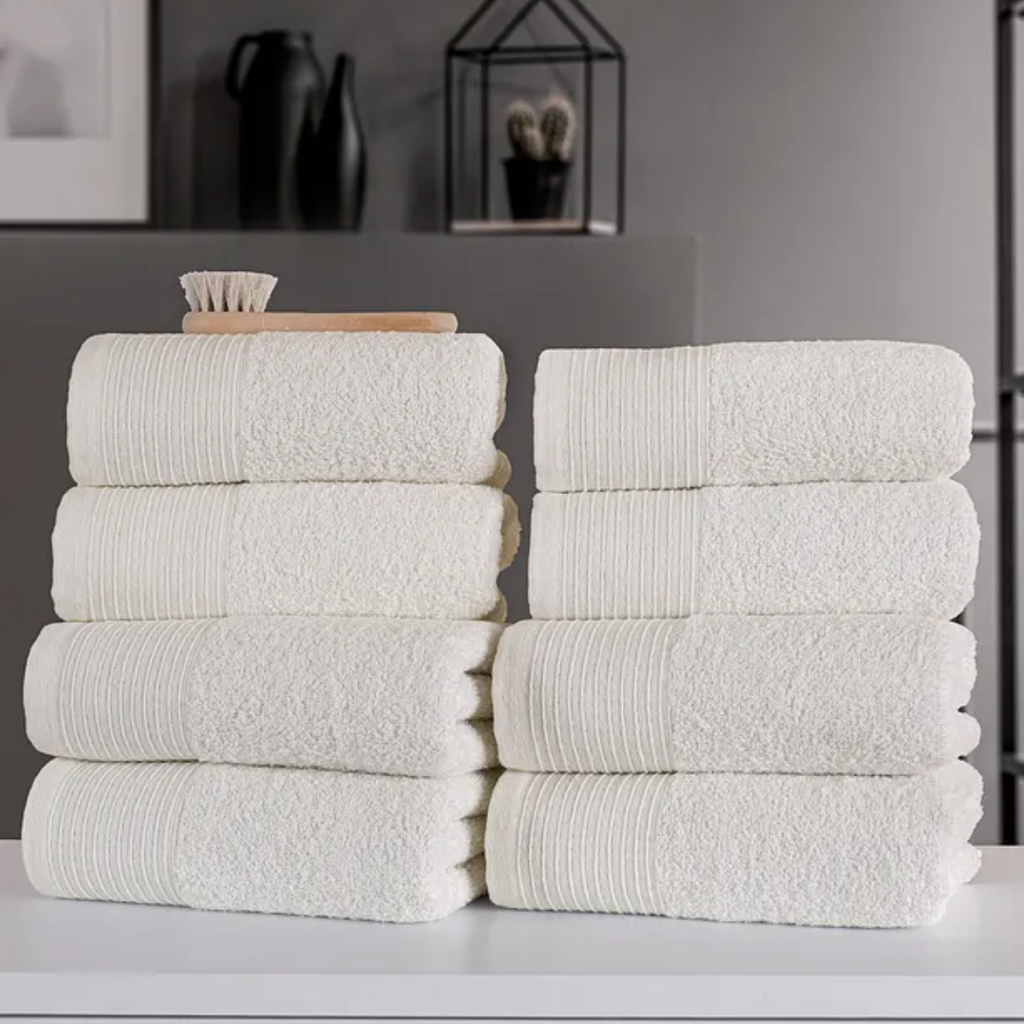 8-Piece Boxed 50x90cm Cotton Towel Set