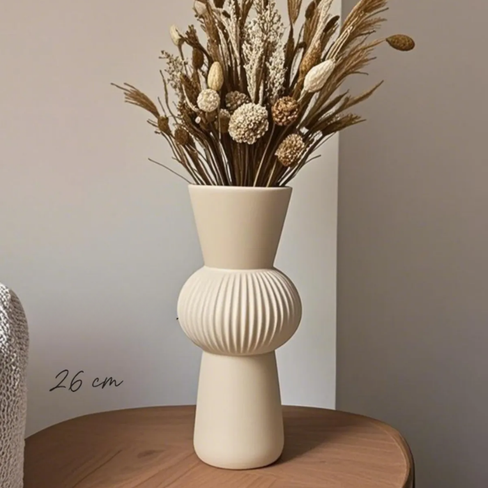 Cream Tall Bohemian Vase- 26cm Atelier Casa