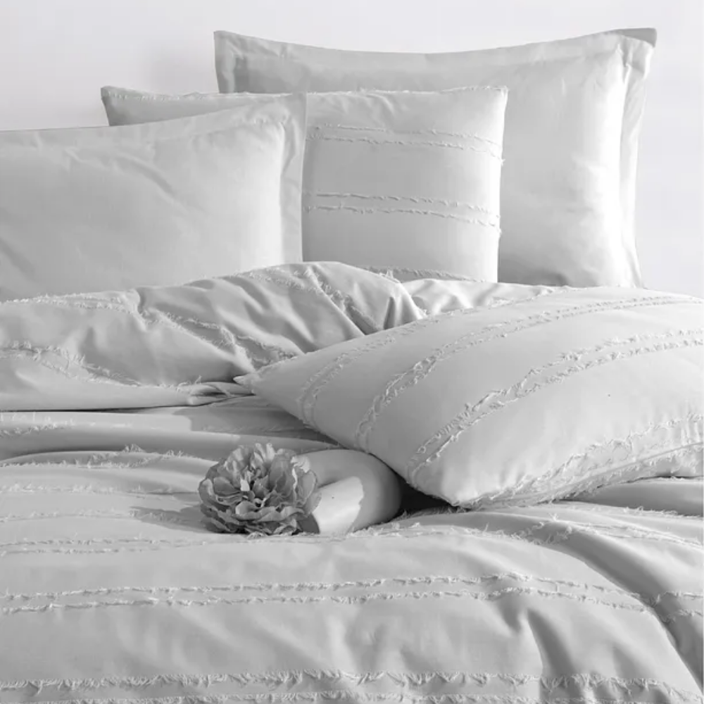 100% Cotton Double Fringed Duvet Cover Set Avola