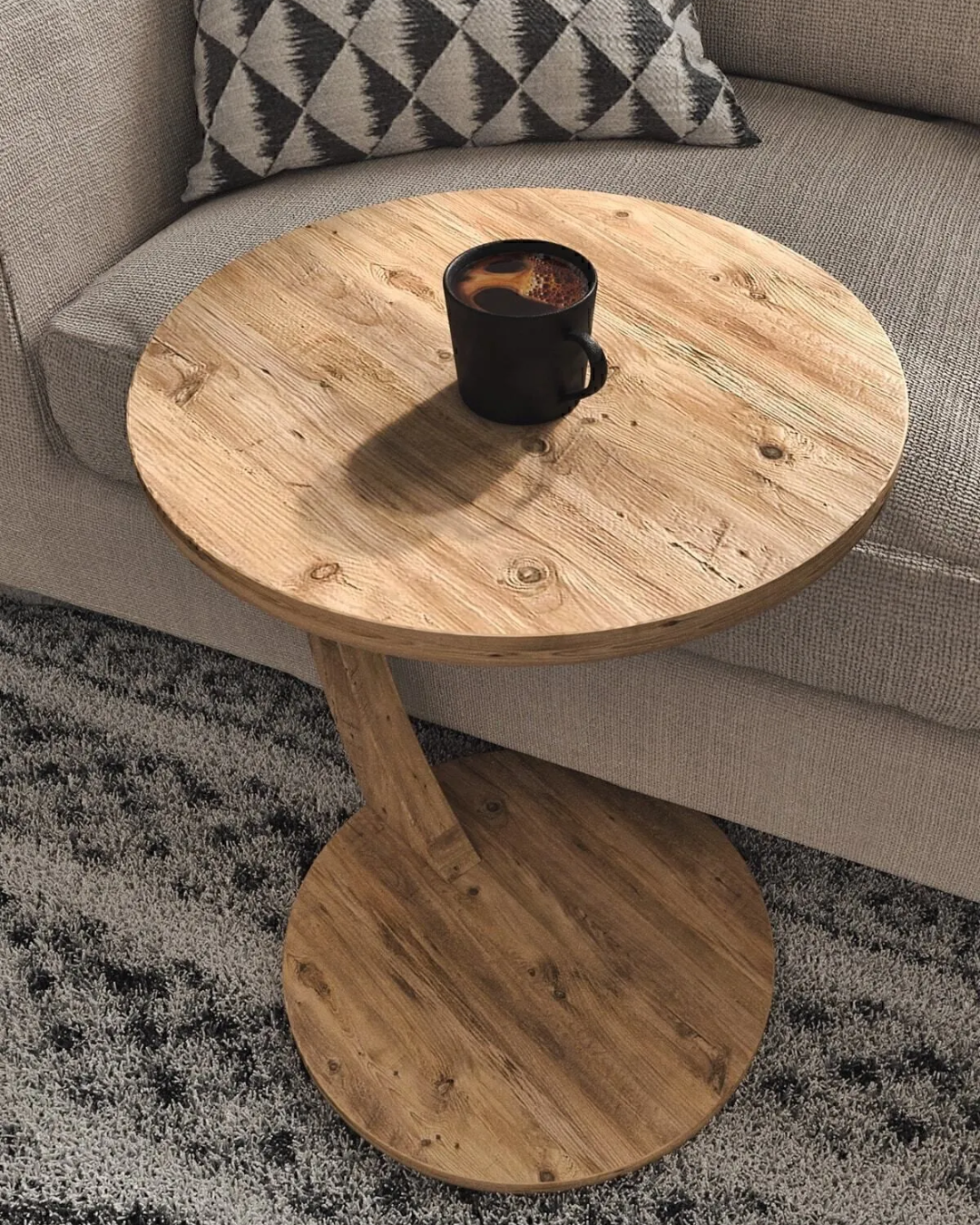 Atlantic Pine Wheeled C Coffee Table Sofa Table AtelierCasa