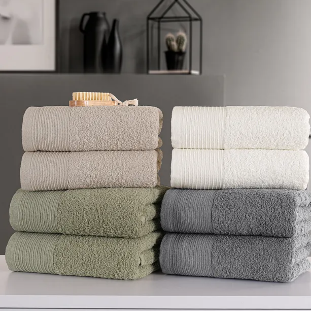 8-Piece Boxed 50x90cm Cotton Towel Set