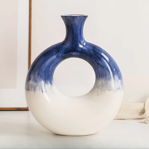Sculpted Ceramic Color Ring Vases AtelierCasa