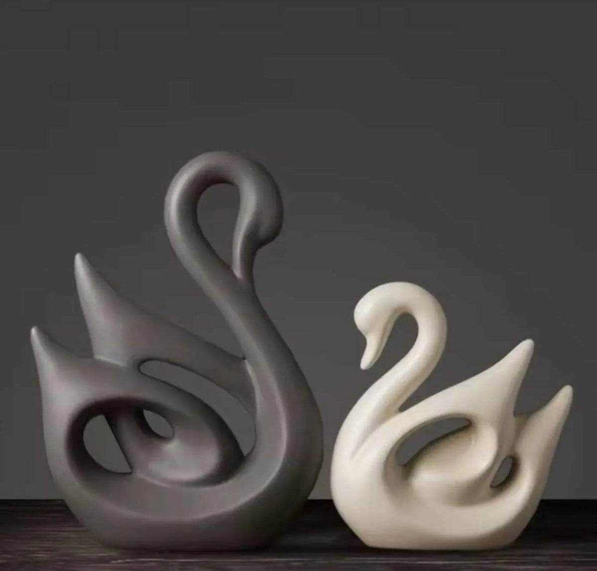 Eterna Swans – Abstract Ceramic Sculpture Set AtelierCasa