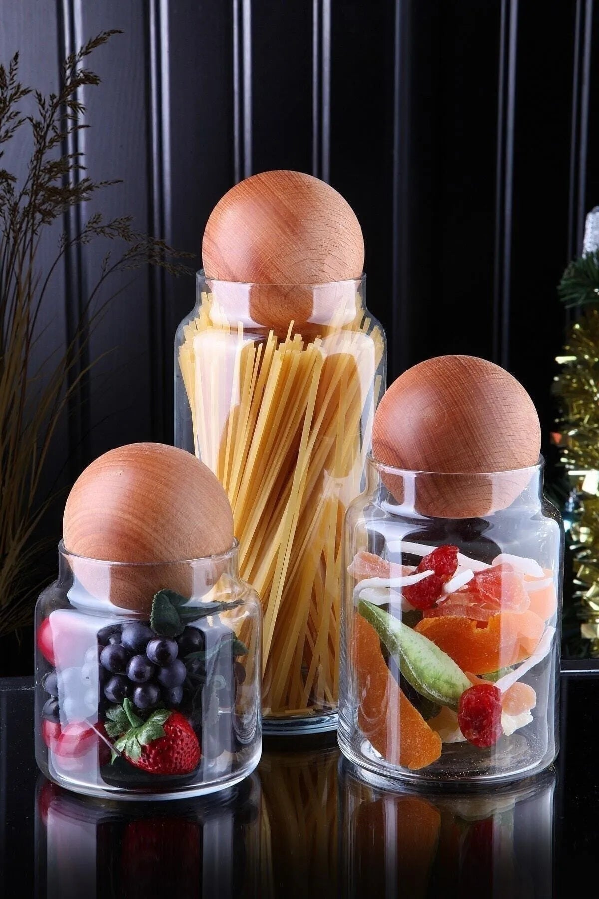 Top Lid Spice Set Spice Jar Set Lid Storage Container Set of 3 AtelierCasa