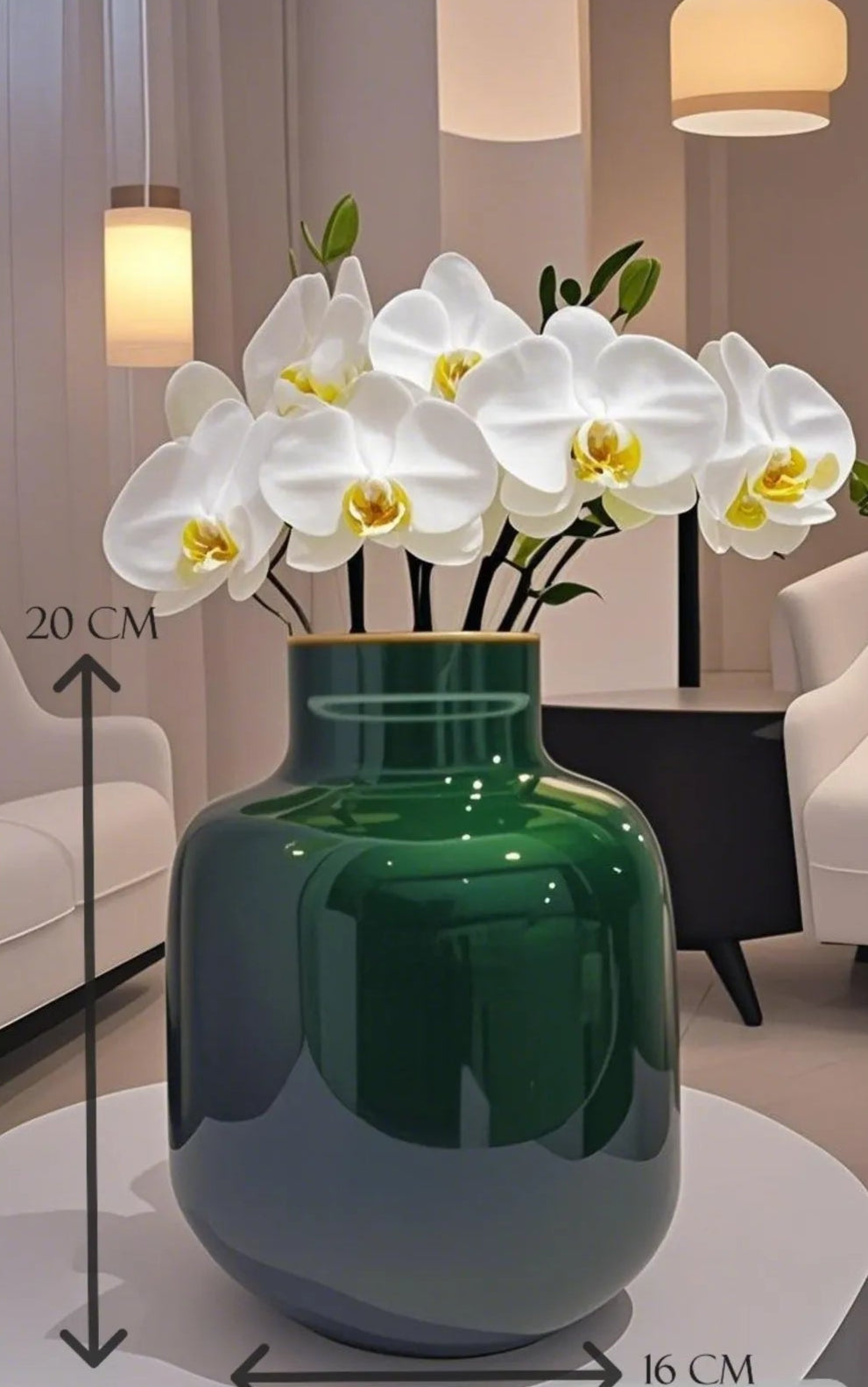 Green Gloss Ceramic Vase – 20 x 16 cm AtelierCasa