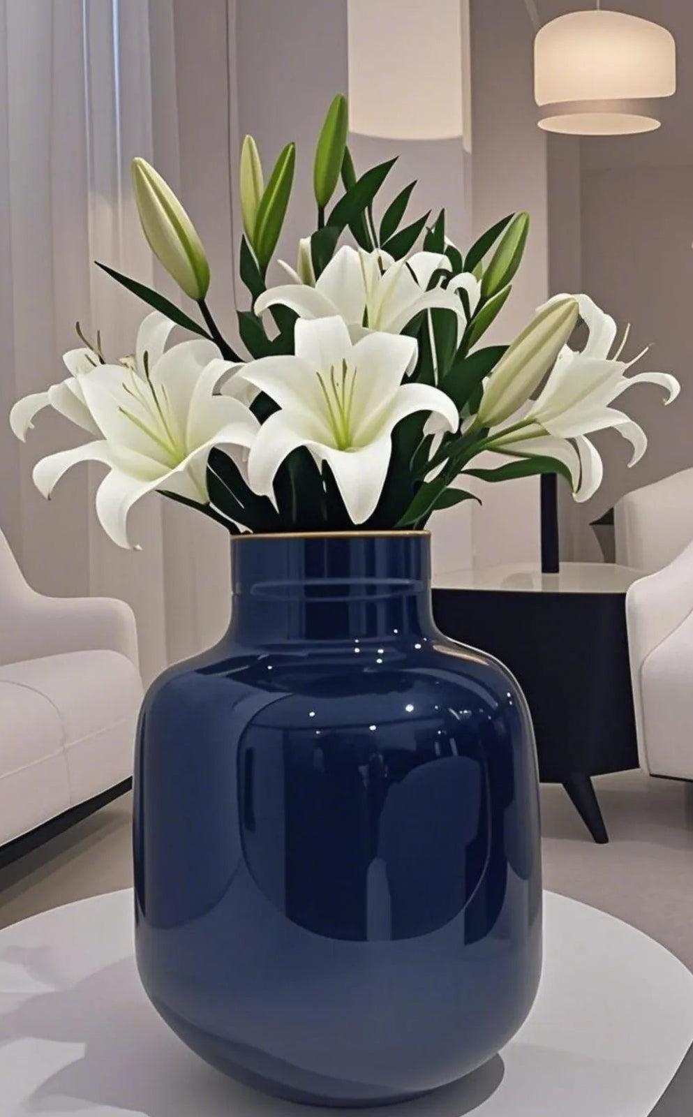 Glossy Navy Vase – 20x16 cm AtelierCasa