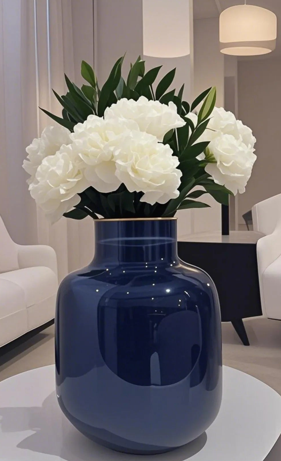 Glossy Navy Vase – 20x16 cm AtelierCasa