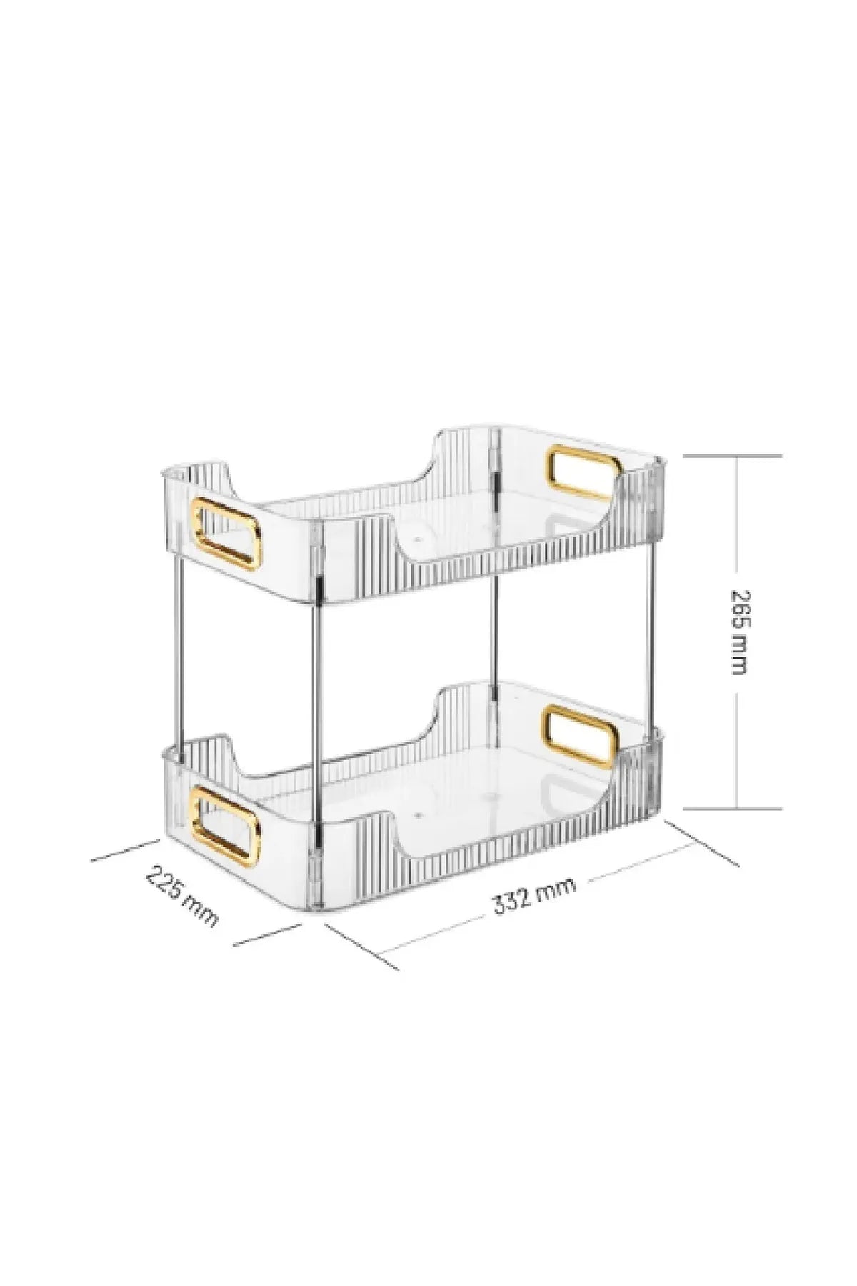 LuxeClear – 2-Tier Acrylic Organizer with Gold Handles Atelier Casa
