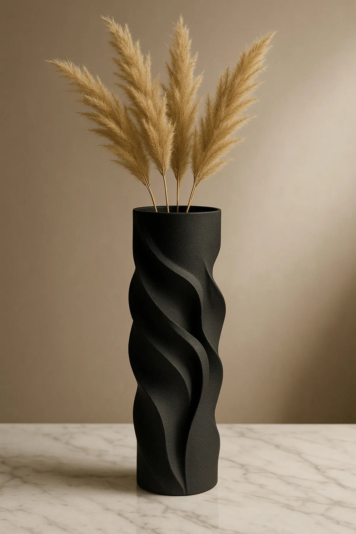 Noir Wave Ceramic Vase(PVC Material) AtelierCasa
