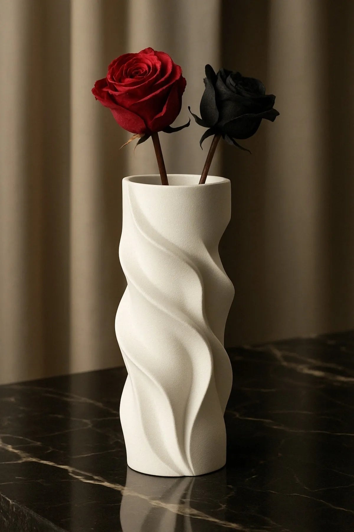 WHITE SPIRAL MODERN DECORATIVE VASE (PVC Material) AtelierCasa