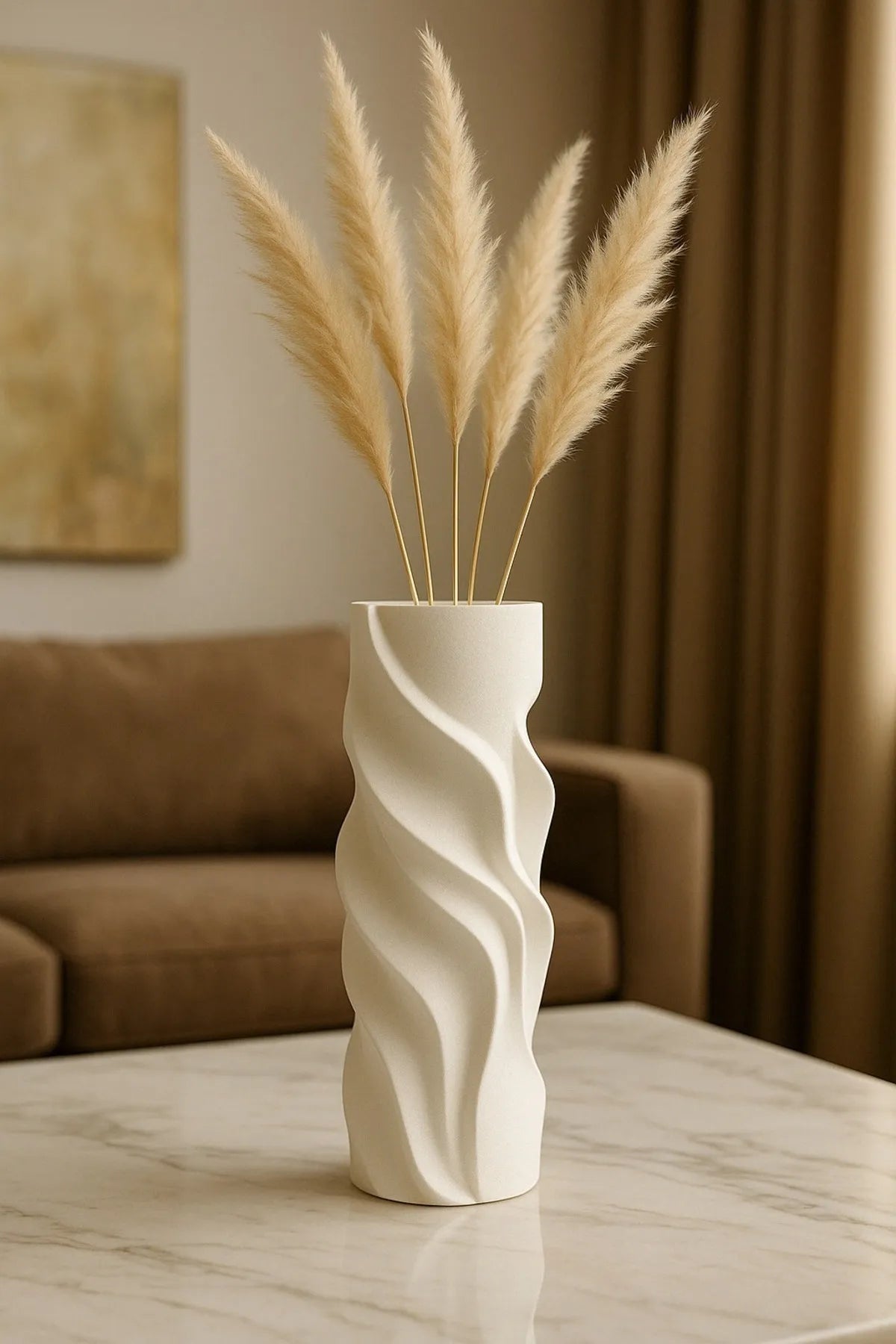 WHITE SPIRAL MODERN DECORATIVE VASE (PVC Material) AtelierCasa