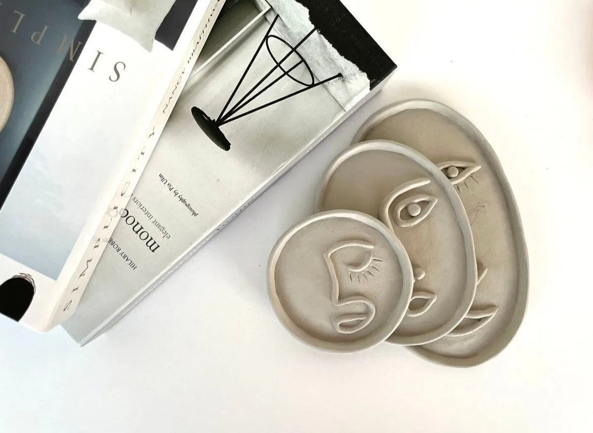 Abstract Face Tray Set – 3 Pieces AtelierCasa