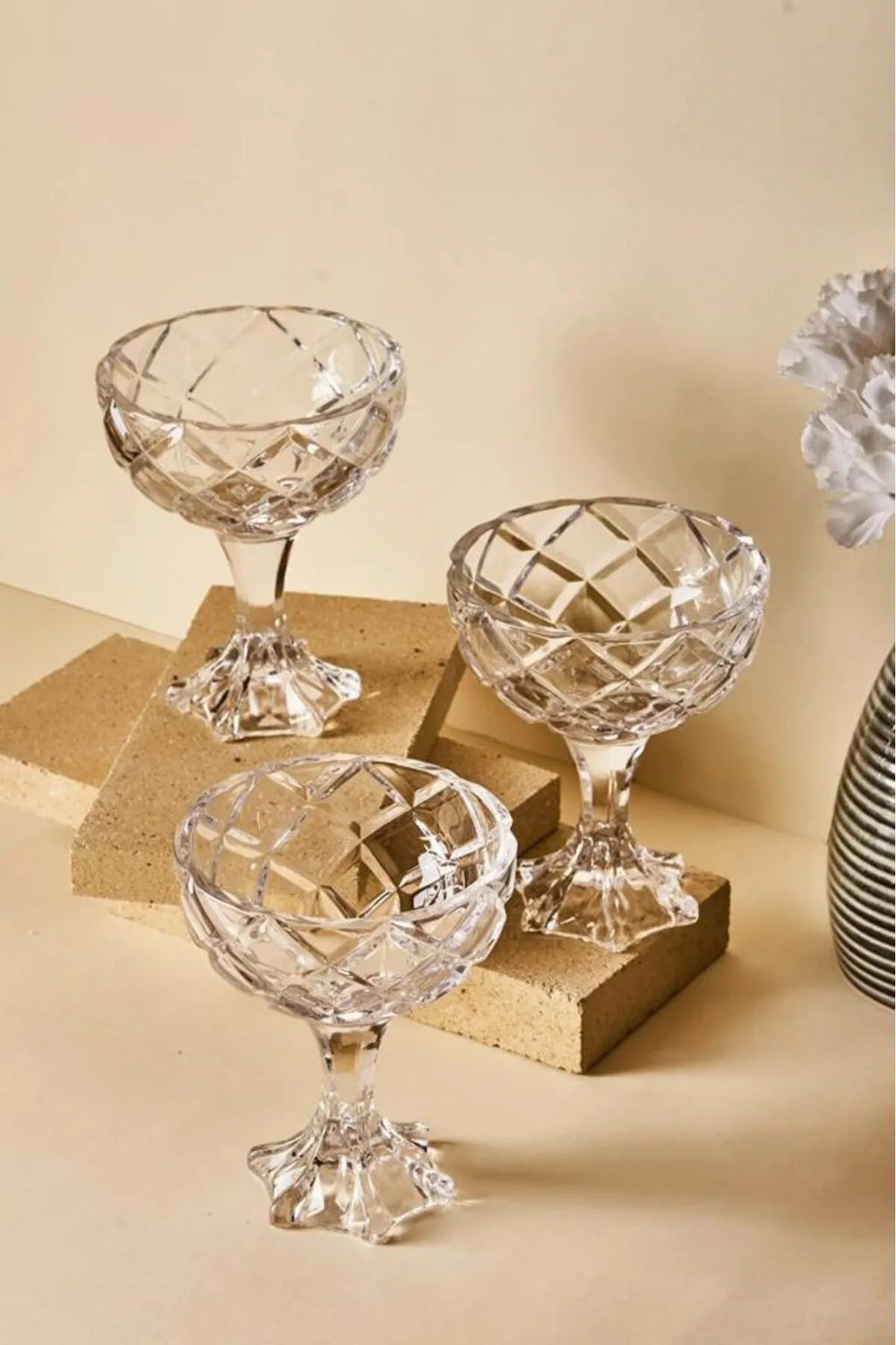 Crystal Whirl – 3-Piece Dessert Glass Set AtelierCasa