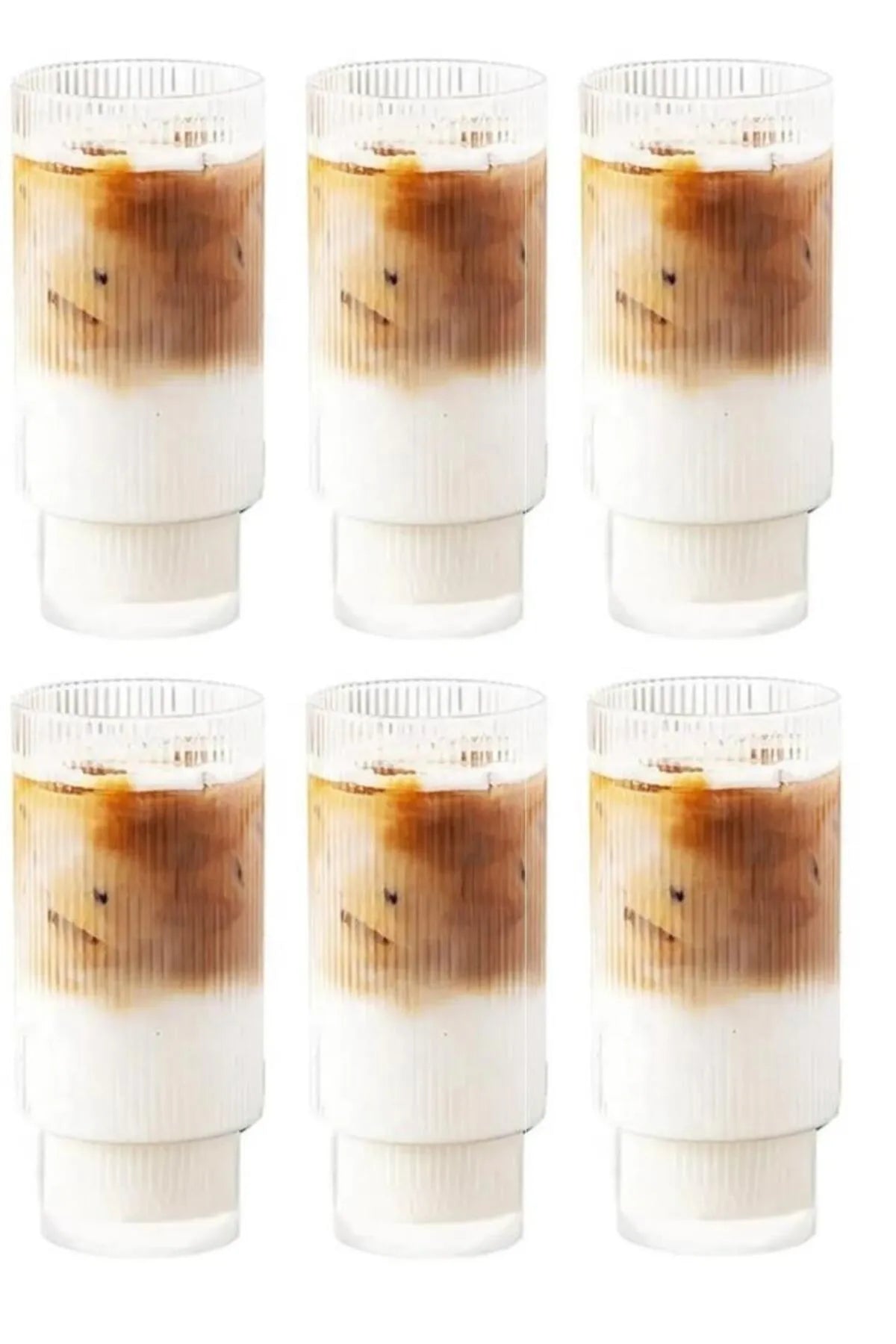 RippleBrew – 6-Piece Origami Glass Cup Set 450 ml AtelierCasa