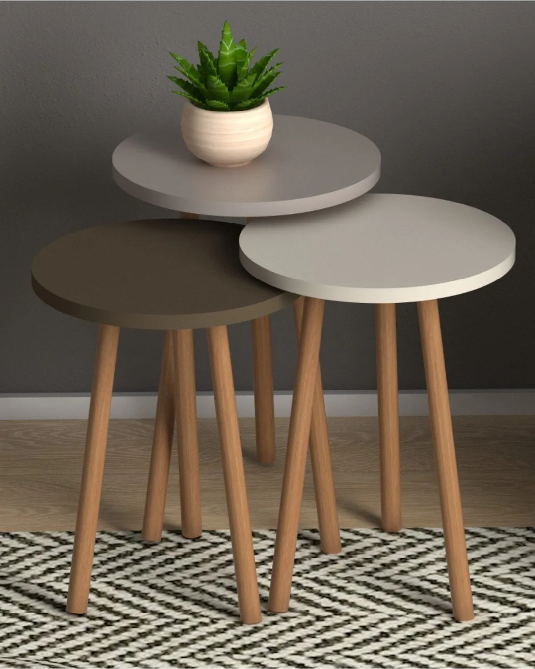 Roma Nesting Table - Cream Cappuccino Coffee AtelierCasa