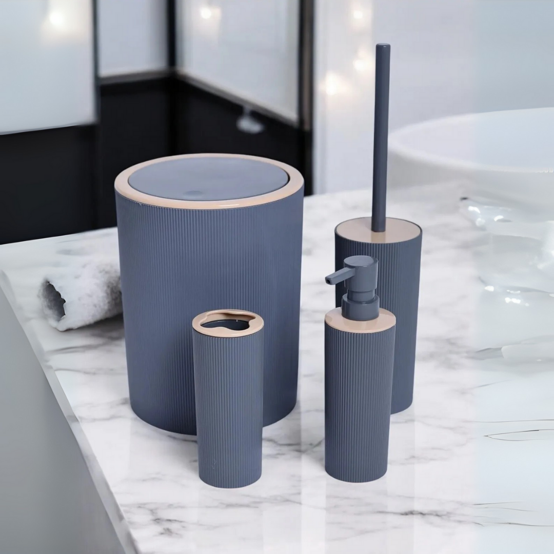 4-Piece Bathroom Set Plastic