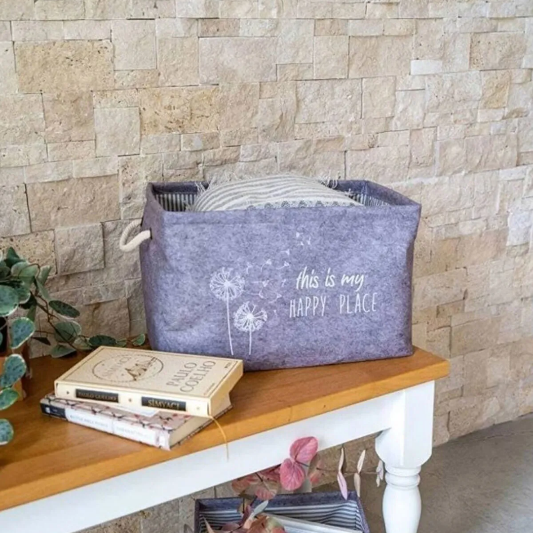 Multi-Purpose Rectangular Felt Basket Organizer Atelier Casa