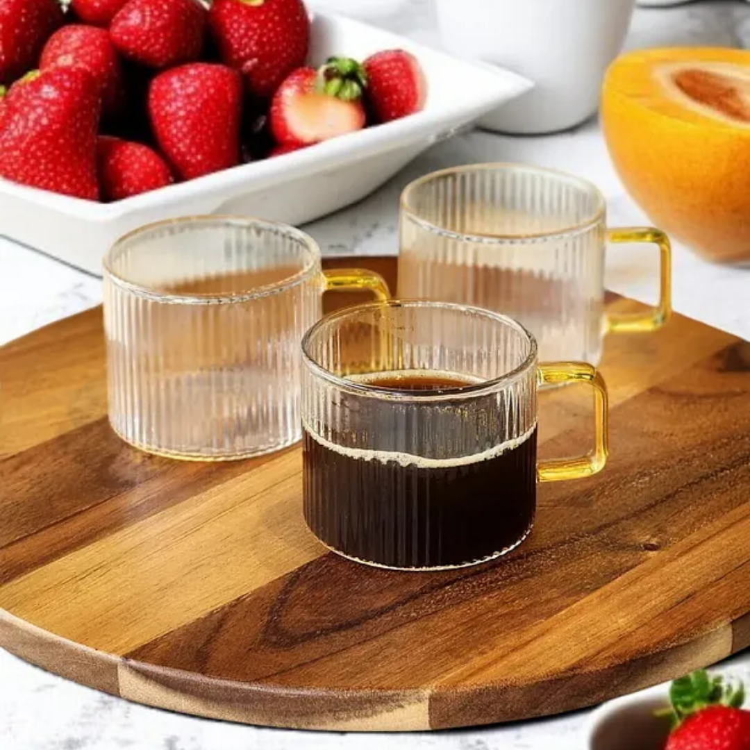 6-Piece 150 ml Tea Coffee Espresso Glass Cups