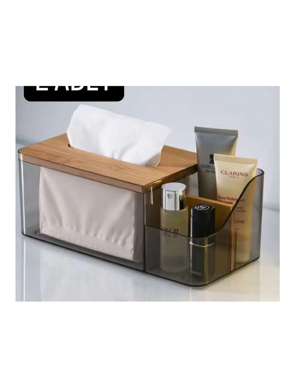 Wooden Covered Napkin Holder with 2-Compartments