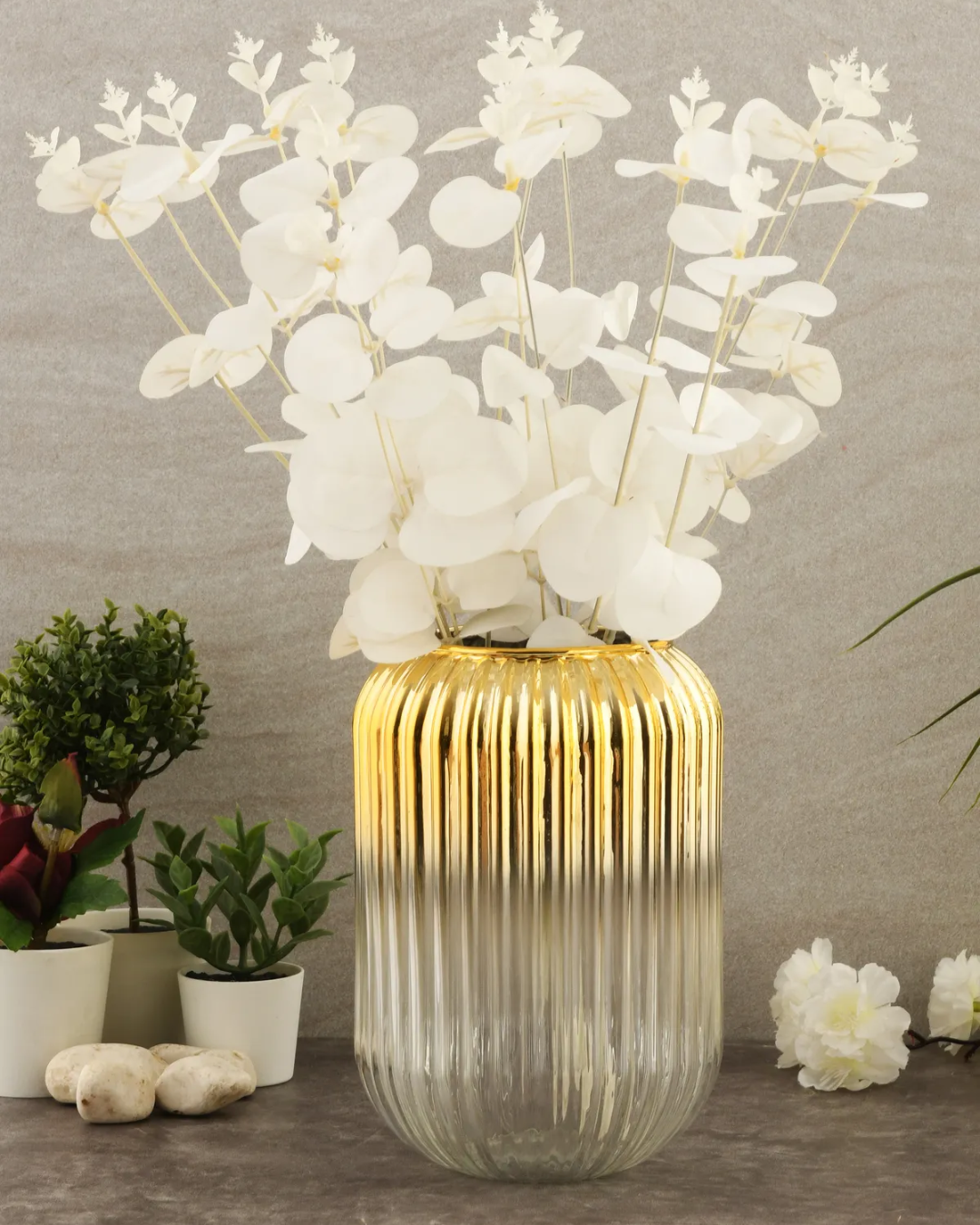Decorative Line Glass Vase GOLD SHADE - 20 cm AtelierCasa