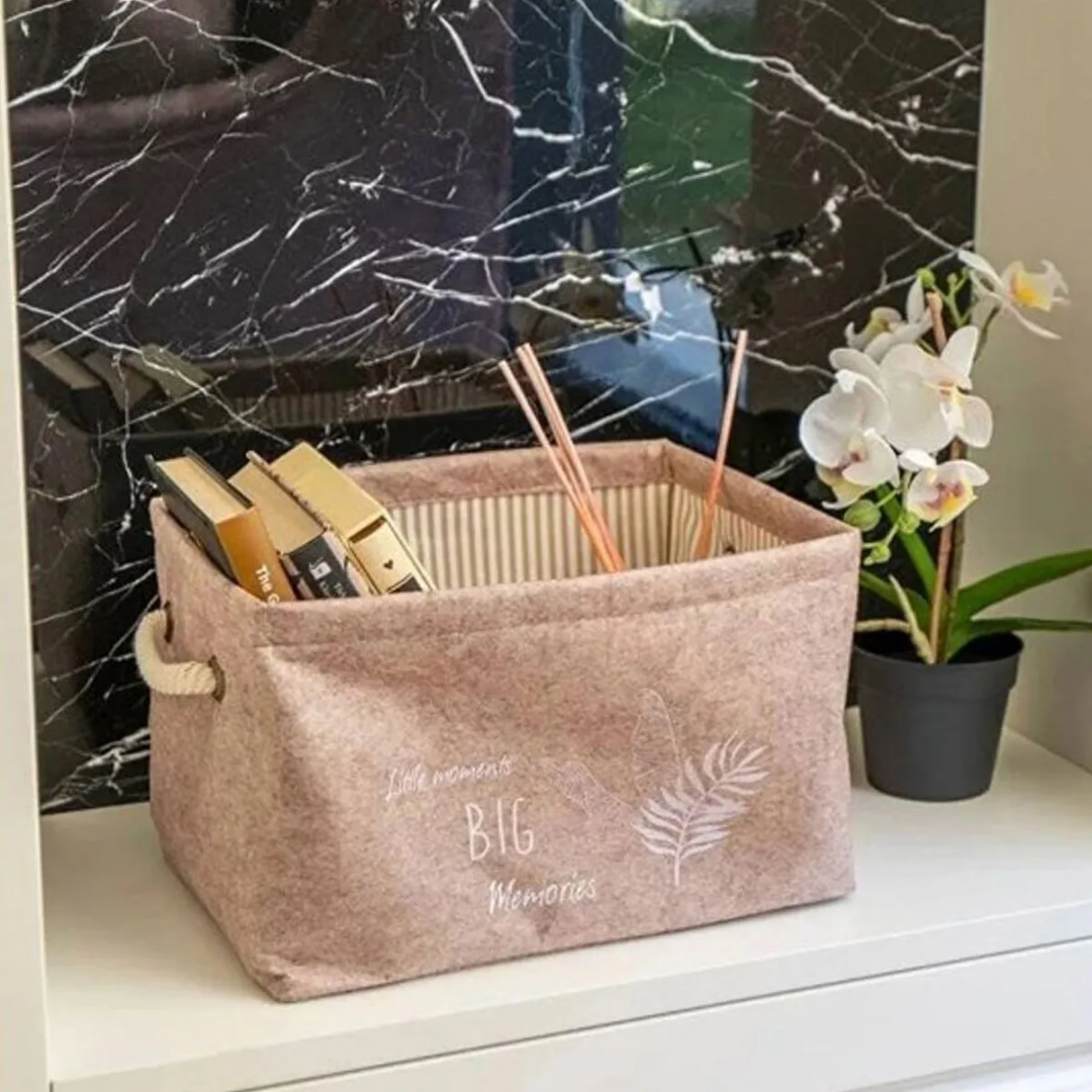 Multi-Purpose Rectangular Felt Basket Organizer Atelier Casa