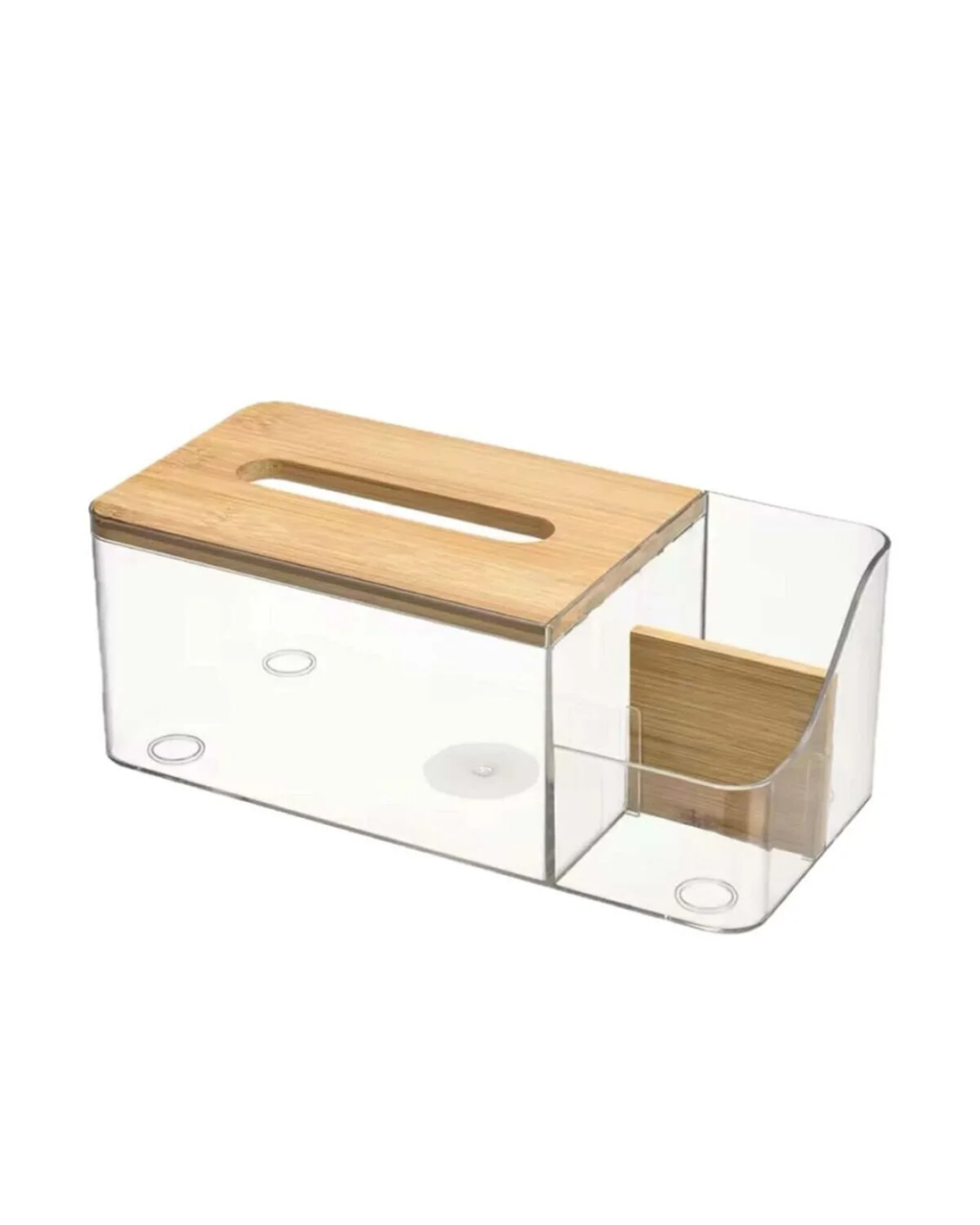 Wooden Covered Napkin Holder with 2-Compartments