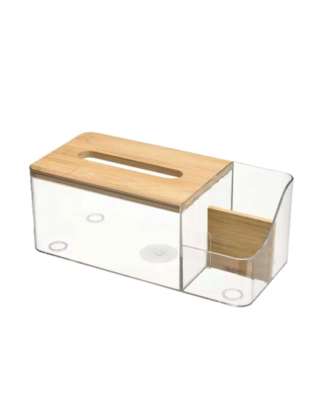 Wooden Covered Napkin Holder with 2-Compartments