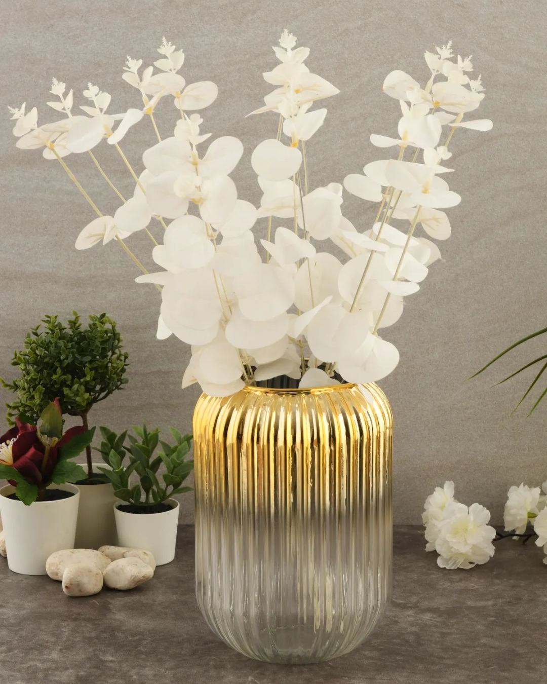 Decorative Line Glass Vase GOLD SHADE - 20 cm AtelierCasa