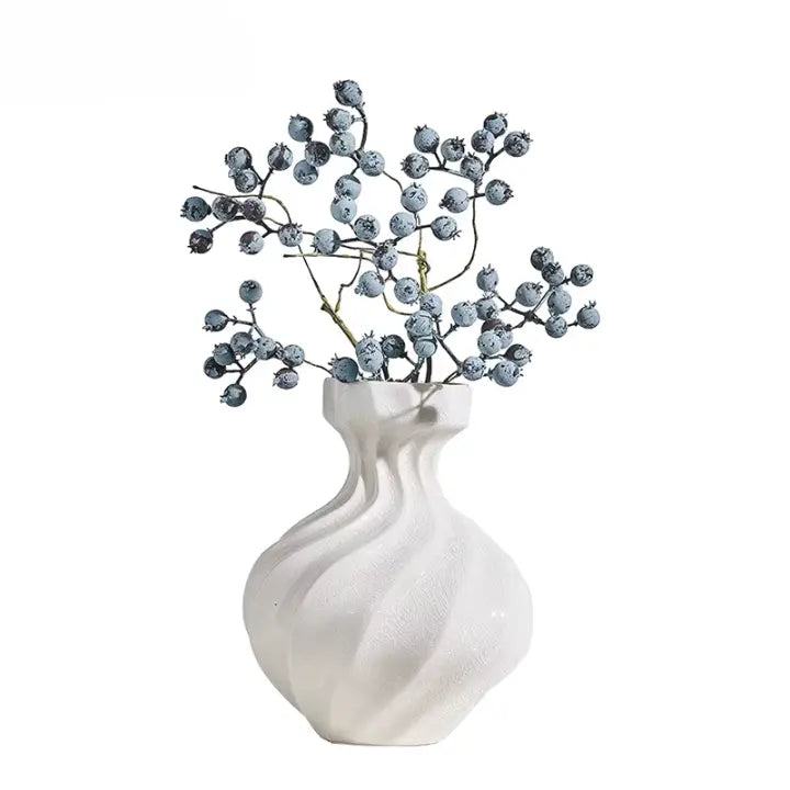 White Ceramic Art Vase Modern Minimalist Style Atelier Casa