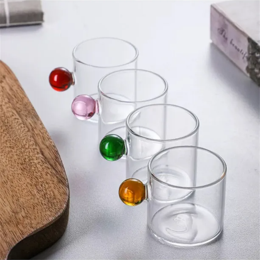 6 Heat-Resistant Grape Model Borosilicate Cocktail Coffee Glasses